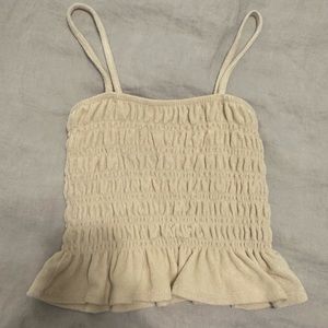H&M Peplum Terrycloth Smocked Tank Top Size S
